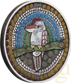 2 Unzen Silbermünze Australien Kookaburra Kaa Kaa 2024 Antik Finish - coloriert