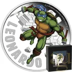 1 Unze Silbermünze Tuvalu Teenage Mutant Ninja Turtles Leonardo coloriert - polierte Platte