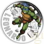 1 Unze Silbermünze Tuvalu Teenage Mutant Ninja Turtles Leonardo coloriert - polierte Platte