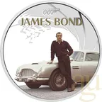 1 Unze Silbermünze Tuvalu James Bond 007 - Sean Connery - coloriert - proof 2024