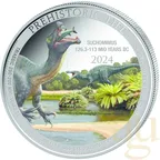 1 Unze Silbermünze Prehistoric Life II - Suchomimus 2024 coloriert