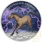 1 Unze Silbermünze Australien Brumby 2024 - coloriert