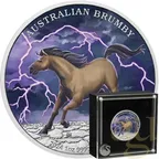 1 Unze Silbermünze Australien Brumby 2024 - coloriert