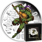 1 Unze Silbermünze Tuvalu Teenage Mutant Ninja Turtles Donatello 2025 coloriert - polierte Platte