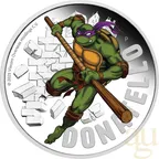 1 Unze Silbermünze Tuvalu Teenage Mutant Ninja Turtles Donatello 2025 coloriert - polierte Platte