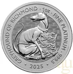 1 Unze Platinmünze Tudor Beasts Greyhound 2025