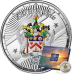 1 Unze Silbermünze EC8 St. Kitts & Nevis - Coat of Arms 2024 - coloriert