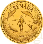 1 Unze Goldmünze EC8 Grenada - Shark Diver 2024