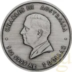 1 Unze Silbermünze Australien Proclamation Coin - Pillar Dollar 2025 - Antik Finish