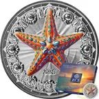 1 Unze Silbermünze EC8 Montserrat - Starfish 2024 - coloriert