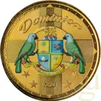 1 Unze Goldmünze EC8 Dominica - Coat of Arms 2024 - coloriert