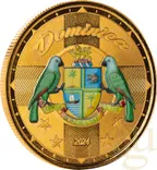 1 Unze Goldmünze EC8 Dominica - Coat of Arms 2024 - coloriert