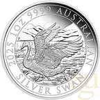 1 Unze Silbermünze Australien Schwan 2025 - polierte Platte