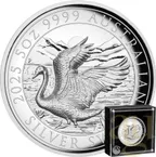 5 Unzen Silbermünze Australien Schwan 2025 - High Relief - polierte Platte