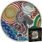 2 Unzen Silbermünze Australien Emu Utingat 2025 Antik Finish - coloriert