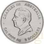 2 Unzen Silbermünze Australien Emu Utingat 2025 Antik Finish - coloriert