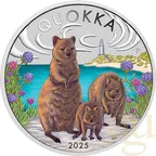 1 Unze Silbermünze Australien Quokka 2025 - coloriert