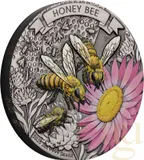 2 Unzen Silbermünze Australien Honey Bee 2025 Antik Finish - coloriert