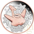 2 Unzen Silbermünze Tuvalu Spongebob Schwammkopf - Patrick Star 2025 rosé teilvergoldet - proof
