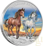 1 Unze Silbermünze Australien Brumby 2025 - coloriert