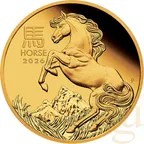 1/10 Unze Goldmünze Australien Lunar III Pferd 2026 - polierte Platte