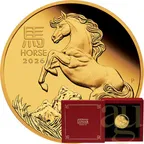 1/4 Unze Goldmünze Australien Lunar III Pferd 2026 - polierte Platte