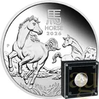 1/2 Unze Silbermünze Australien Lunar III Pferd 2026 - polierte Platte