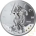 1 Unze Silbermünze Niue Lady Justice 2025