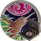 1 Unze Silbermünze Neuseeland Kiwi 2026 - polierte Platte - coloriert