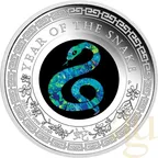 1 Unze Silbermünze Australien Lunar III Opal Schlange 2025 - polierte platte