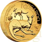 2 Unzen Goldmünze Australien Känguru 2025 - High Relief - polierte Platte
