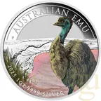 1 Unze Silbermünze Australien Emu 2025 - coloriert