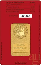 31,1 Gramm Goldbarren Perth Mint - Lunar Schlange