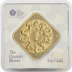 31,1 Gramm Goldbarren The Royal Mint - Queen's Beasts