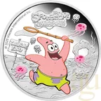 1 Unze Silbermünze Tuvalu Patrick Star 2025 coloriert - polierte Platte