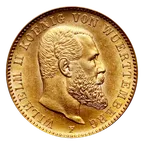 20 Mark Goldmünze Wilhelm II König von Württemberg