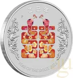 1 Unze Silbermünze Australien Year of the Snake 2025 Xi coloriert - Coincard