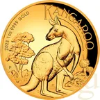 1 Unze Goldmünze Australien Känguru 2023 - High Relief - polierte Platte