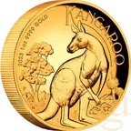 1 Unze Goldmünze Australien Känguru 2023 - High Relief - polierte Platte