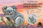 1 Unze Silbermünze Australien Koala 2025 ANDA Special coloriert - Coincard