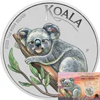 1 Unze Silbermünze Australien Koala 2025 ANDA Special coloriert - Coincard