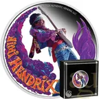 1 Unze Silbermünze Tuvalu Jimi Hendrix 2025 - proof coloriert