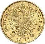 10 Mark Goldmünze Friedrich Grossherzog von Baden J183 (1872-1873)