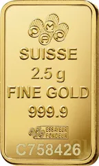 2,5 Gramm Goldbarren PAMP Fortuna