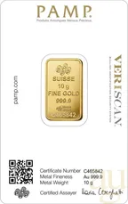 10 Gramm Goldbarren PAMP Fortuna