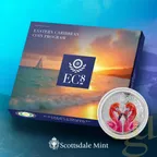1 Unze Silbermünze EC8 St.Lucia - Flamingos 2024 - coloriert