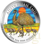 1 Unze Silbermünze Australien Emu 2026 - coloriert