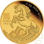 0,5 Gramm Goldmünze Australien Lunar III Pferd 2026 - polierte Platte