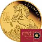 0,5 Gramm Goldmünze Australien Lunar III Pferd 2026 - polierte Platte