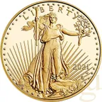 1 Unze Goldmünze American Eagle 2021 - neues Design Type 2 - polierte Platte